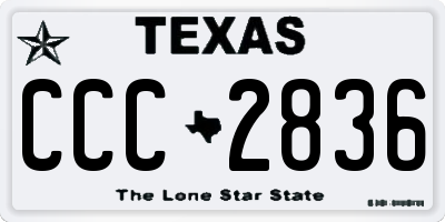 TX license plate CCC2836