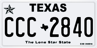 TX license plate CCC2840