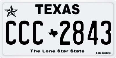 TX license plate CCC2843