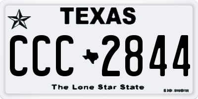 TX license plate CCC2844
