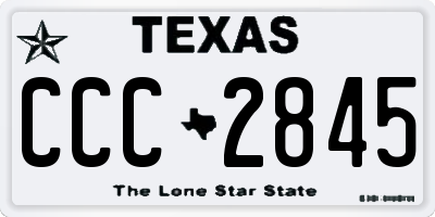 TX license plate CCC2845