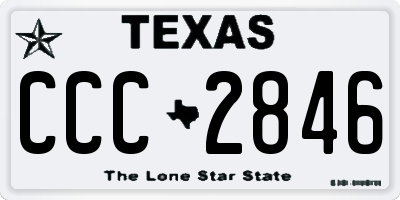 TX license plate CCC2846