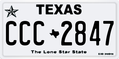 TX license plate CCC2847