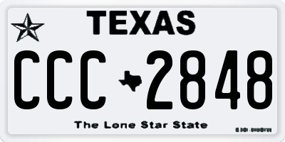 TX license plate CCC2848