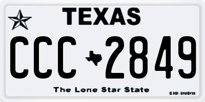 TX license plate CCC2849