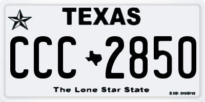 TX license plate CCC2850