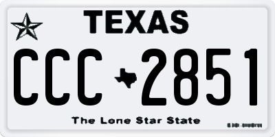 TX license plate CCC2851