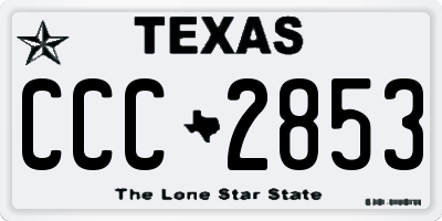 TX license plate CCC2853