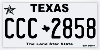 TX license plate CCC2858