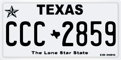TX license plate CCC2859