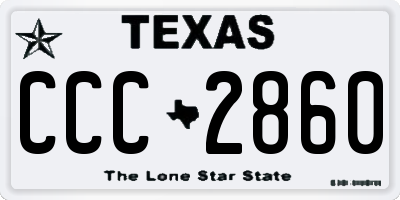 TX license plate CCC2860