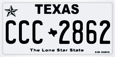 TX license plate CCC2862