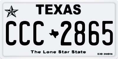 TX license plate CCC2865