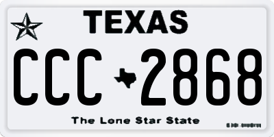 TX license plate CCC2868