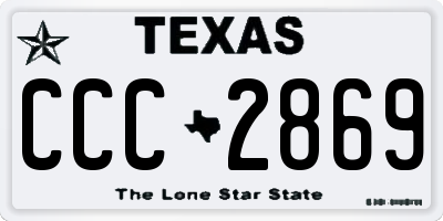 TX license plate CCC2869
