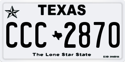 TX license plate CCC2870