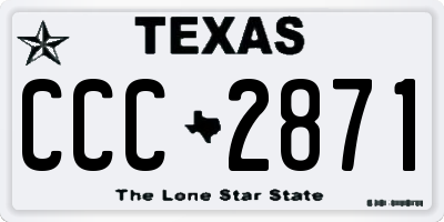 TX license plate CCC2871