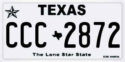 TX license plate CCC2872