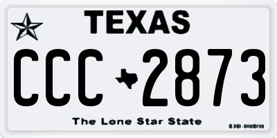 TX license plate CCC2873