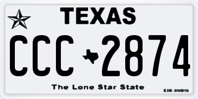 TX license plate CCC2874