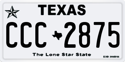 TX license plate CCC2875