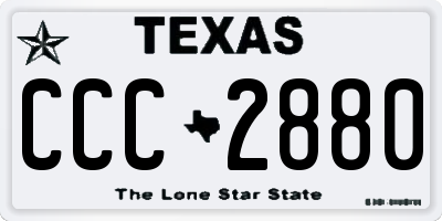 TX license plate CCC2880