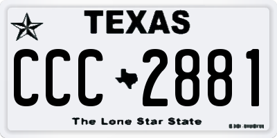 TX license plate CCC2881