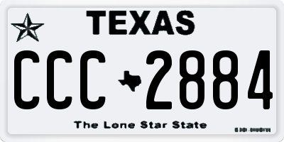 TX license plate CCC2884