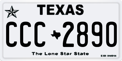 TX license plate CCC2890