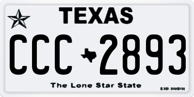 TX license plate CCC2893