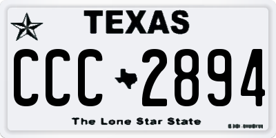 TX license plate CCC2894