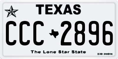 TX license plate CCC2896