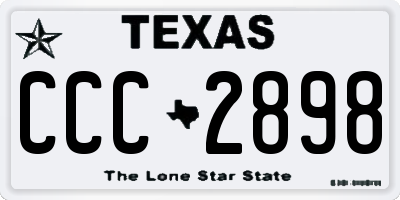 TX license plate CCC2898