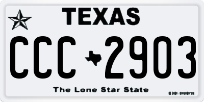 TX license plate CCC2903