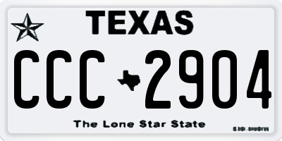 TX license plate CCC2904