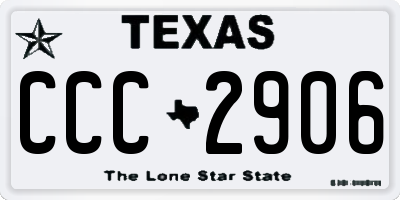 TX license plate CCC2906