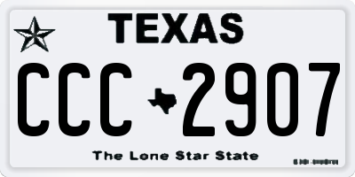 TX license plate CCC2907
