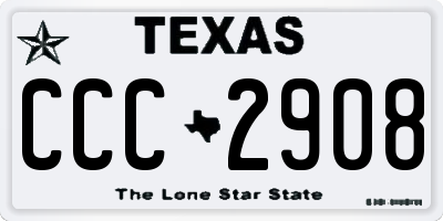 TX license plate CCC2908