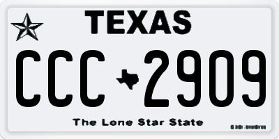 TX license plate CCC2909