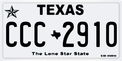 TX license plate CCC2910
