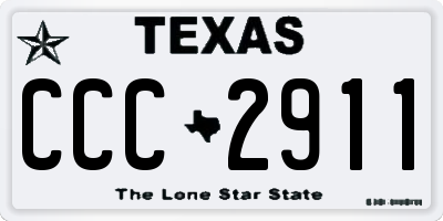 TX license plate CCC2911
