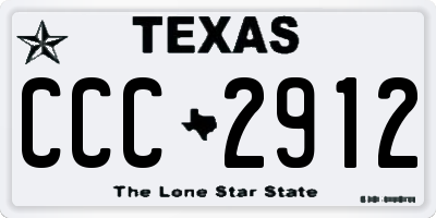 TX license plate CCC2912