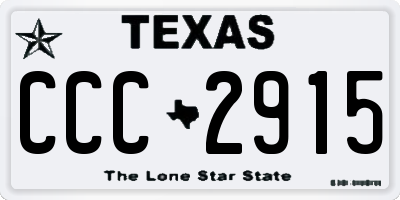 TX license plate CCC2915