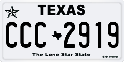 TX license plate CCC2919