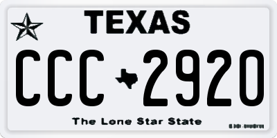 TX license plate CCC2920