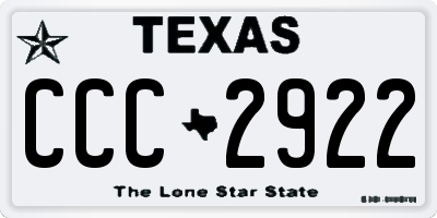 TX license plate CCC2922