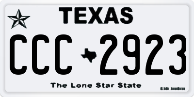 TX license plate CCC2923