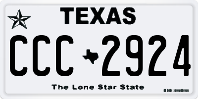 TX license plate CCC2924