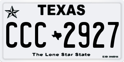 TX license plate CCC2927