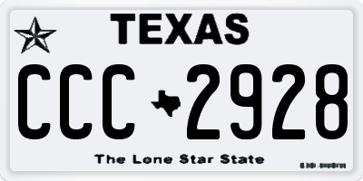 TX license plate CCC2928